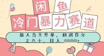 闲鱼冷门暴力赛道，新人当天开单，门槛低，日入多张