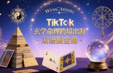 TikTok玄学命理跨境出海双语掘金课，手把手教你用命理知识精准直击海外用户痛点