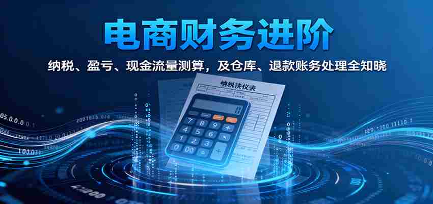 电商财务进阶：纳税、盈亏、现金流量测算，及仓库、退款账务处理全知晓