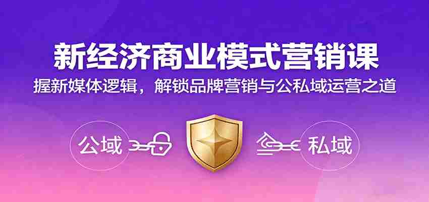 新经济商业模式营销课，握新媒体逻辑，解锁品牌营销与公私域运营之道