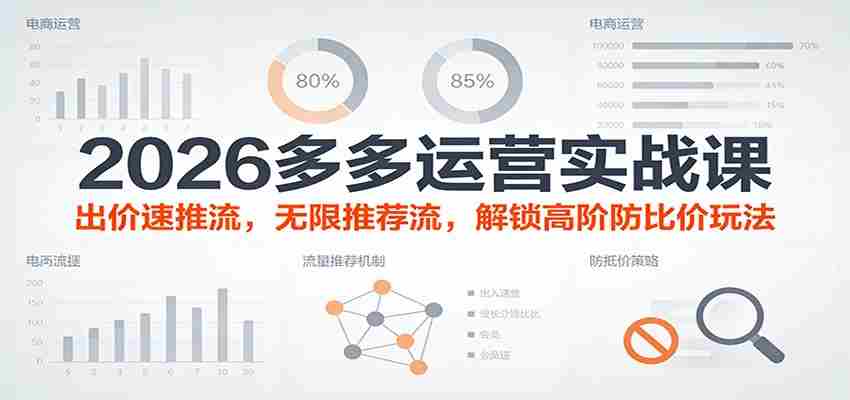 2026多多运营实战课：出价速推流，无限推荐流，解锁高阶防比价玩法（更新）