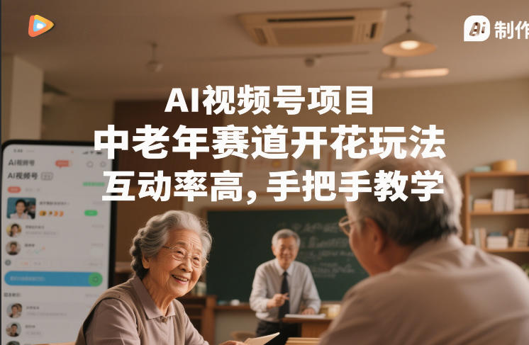 bovuzhc014y.jpg AI视频号项目,中老年赛道开花玩法,互动率高,手把手教学