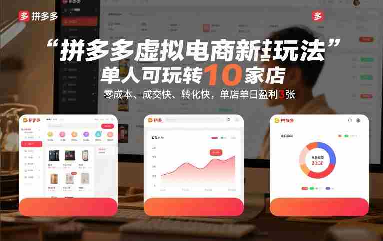 mdhbqaceknp.jpg 拼多多虚拟电商新玩法,单人可玩转10家店,零成本、成交快、转化快,单店单日盈利3张【揭秘】