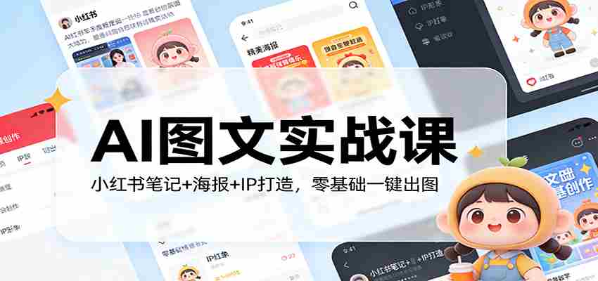 AI图文实战课：小红书笔记+海报+IP打造，零基础一键出图