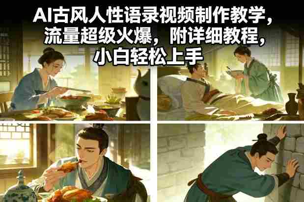AI古风人性语录视频制作教学，流量超级火爆，附详细教程，小白轻松上手