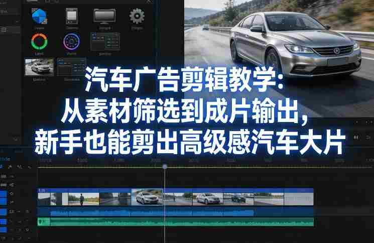 汽车广告剪辑教学：从素材筛选到成片输出，新手也能剪出高级感汽车大片