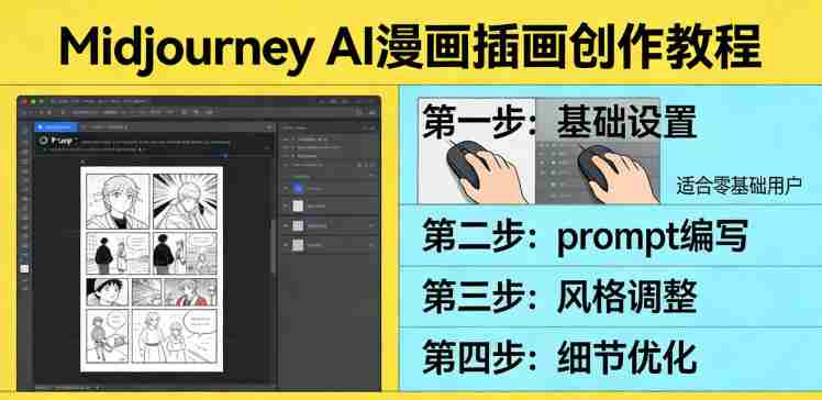 利用Midjourney AI人工智能轻松创作漫画插画教程，零基础创作完整漫画插画