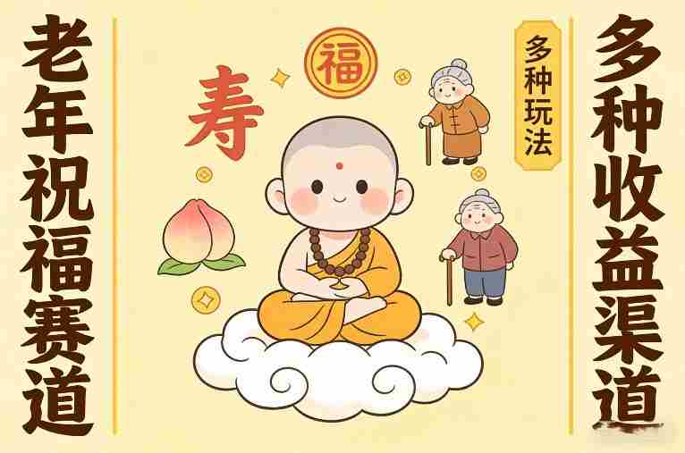 老年祝福赛道，漫画+小佛陀，多种玩法+多种收益渠道【附详细教程】