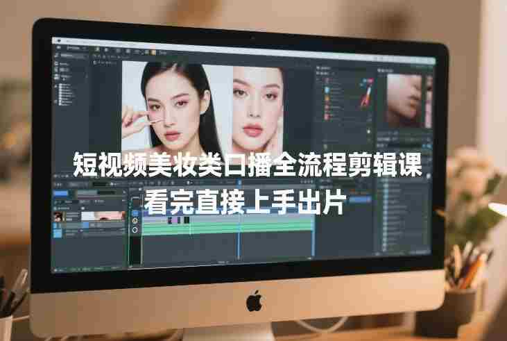 短视频美妆类口播全流程剪辑课，看完直接上手出片