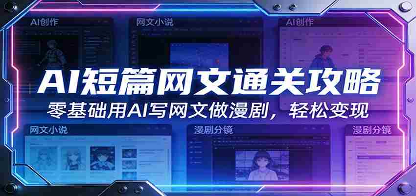 AI短篇网文通关攻略：零基础用AI写网文做漫剧，轻松变现