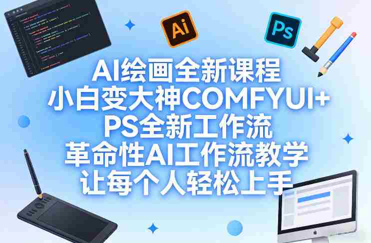 a2snybu2bgf.jpg AI绘画全新课程,小白变大神COMFYUI+PS全新工作流,革命性AI工作流教学,让每个人轻松上手