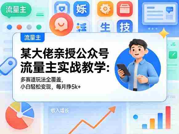 b4vywucyv1y.jpg 某大佬亲授公众号流量主实战教学:多赛道玩法全覆盖,小白轻松变现,每月多挣5k+