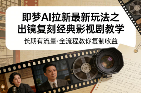 f31c0skmysl.jpg 即梦AI拉新最新玩法之出镜复刻经典影视剧教学,长期有流量,全流程教你复制收益