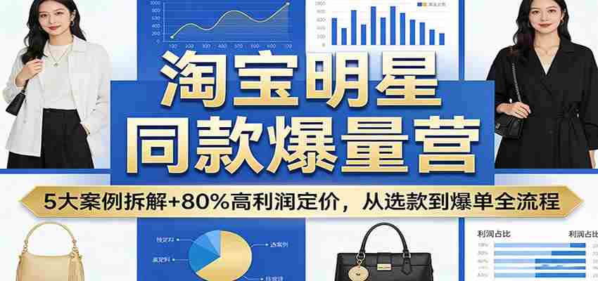 淘宝明星同款爆量营：5大案例拆解+80%高利润定价，从选款到爆单全流程