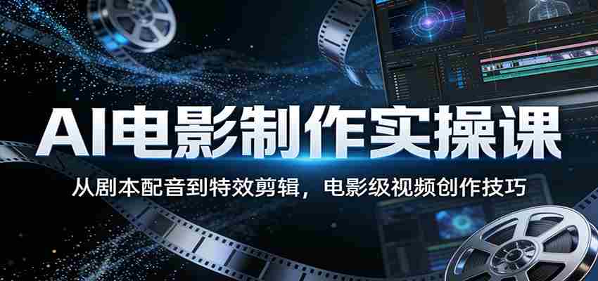 AI电影制作实操课：从剧本配音到特效剪辑，电影级视频创作技巧