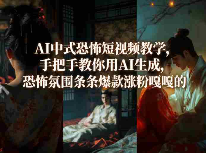 ozxqcmp3sre.jpg AI中式恐怖短视频教学,手把手教你用AI生成,恐怖氛围条条爆款涨粉嘎嘎的