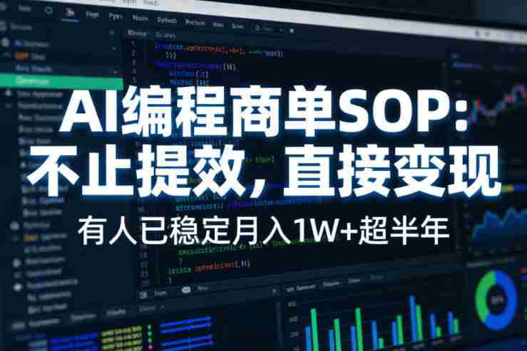 AI编程商单SOP，AI编程不能只给工作提效，还要直接变现，有人已经稳定月入1W+半年了