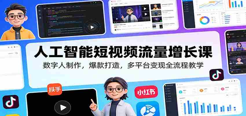 trha5ybhpja.jpg 人工智能短视频流量增长课:数字人制作,爆款打造,多平台变现全流程教学