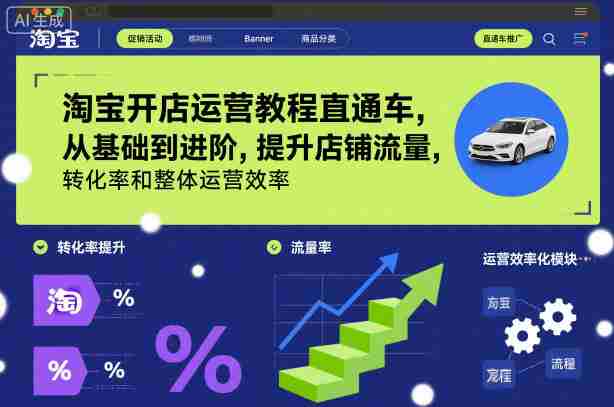 淘宝开店运营教程直通车，从基础到进阶，提升店铺流量，转化率和整体运营效率（更新26年3月24日）