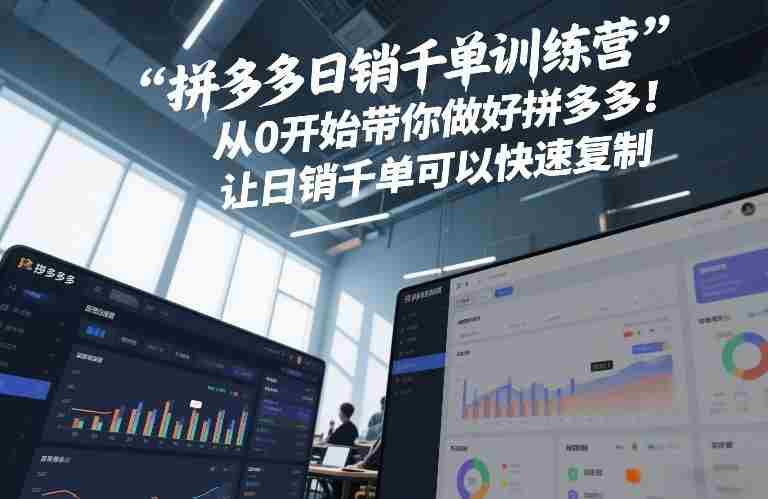 拼多多日销千单训练营，从0开始带你做好拼多多，让日销千单可以快速复制(更新26年3月)