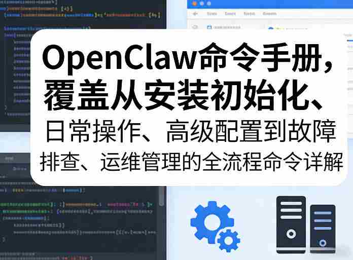 OpenClaw命令手册，覆盖从安装初始化、日常操作、高级配置到故障排查、运维管理的全流程命令详解
