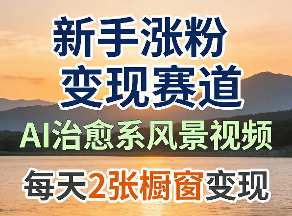 0dbow2qslkm.jpg AI治愈系风景视频,新手涨粉变现赛道,橱窗变现每天2张,副业必备