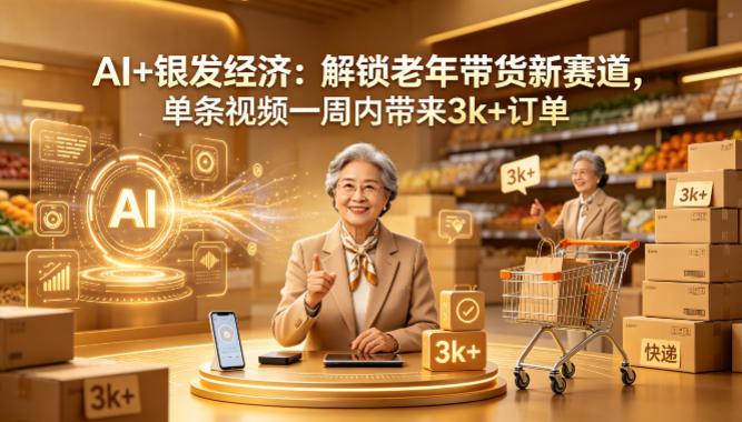 AI+银发经济：解锁老年带货新赛道，单条视频一周内带来3k+订单