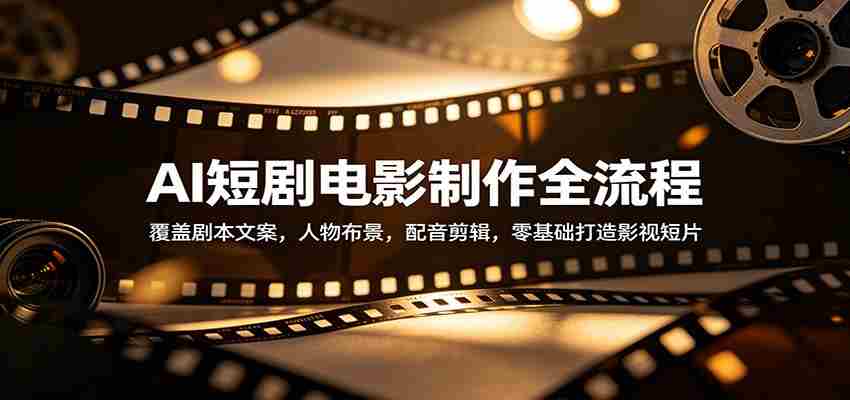 AI短剧电影制作全流程：覆盖剧本文案，人物布景，配音剪辑，零基础打造影视短片