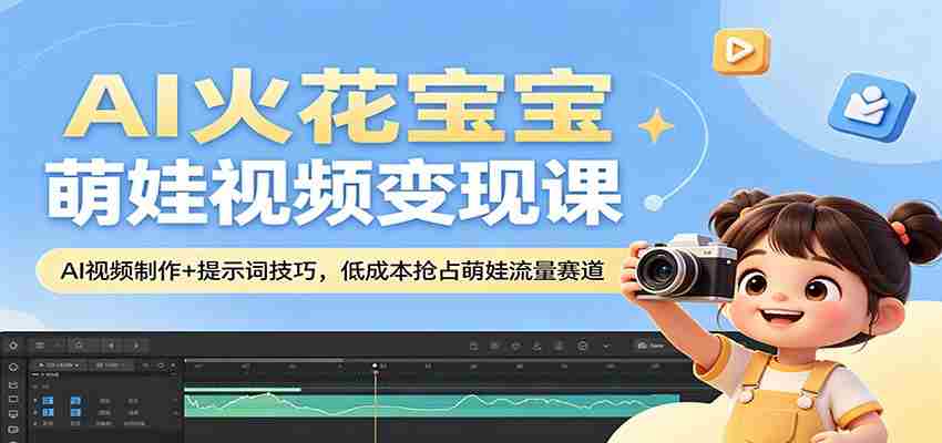 AI火花宝宝萌娃视频变现课：AI视频制作+提示词技巧，低成本抢占萌娃流量赛道