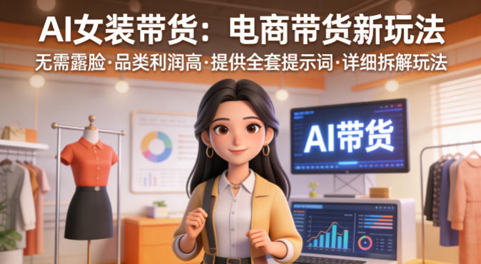 hxfmxb15wr5.jpg AI女装带货,电商带货新玩法,无需露脸,品类利润高,提供全套提示词,详细拆解玩法