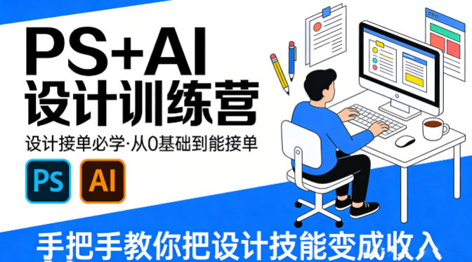 kchn5ljudm4.jpg 设计接单必学,PS+AI设计训练营,从0基础到能接单,手把手教你把设计技能变成收入