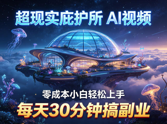 mu5x5ahqipe.jpg 超现实庇护所AI视频项目拆解,零成本小白轻松上手,每天30分钟搞副业