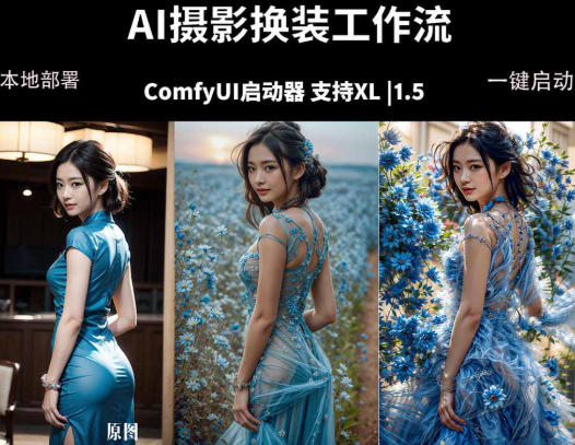 ComfyUI人像写真摄影工作流：本地一键部署，换装换场景换脸全搞定，影楼效率翻倍