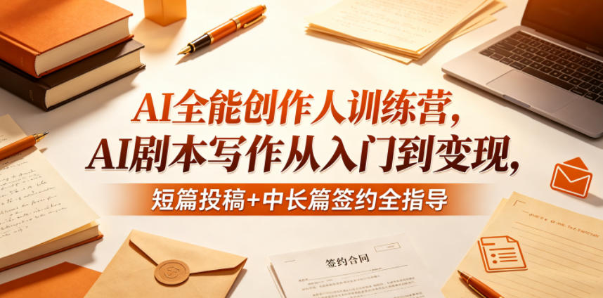 abrgn4obvvh.jpg AI全能创作人训练营,AI剧本写作从入门到变现,短篇投稿+中长篇签约全指导