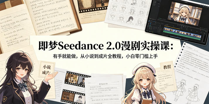 e0wetkpzadv.jpg 即梦Seedance 2.0漫剧实操课:有手就能做,从小说到成片全教程,小白零门槛上手
