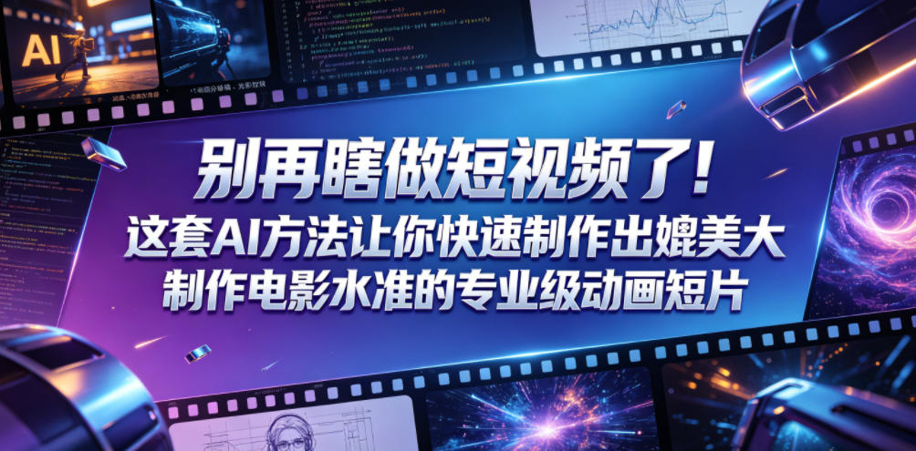 exfcykcedos.jpg 别再瞎做短视频了!这套AI方法让你快速制作出媲美大制作电影水准的专业级动画短片【原创双语字幕】