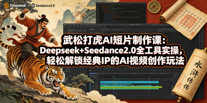 gsyedvioad2.jpg 武松打虎AI短片制作课:Deepseek+Seedance2.0全工具实操,轻松解锁经典IP的AI视频创作玩法