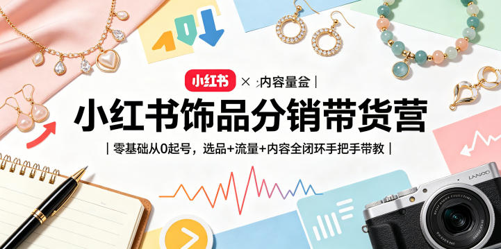 kc0ecgf3khw.jpg 小红书饰品分销带货营|零基础从0起号,选品+流量+内容全闭环手把手带教