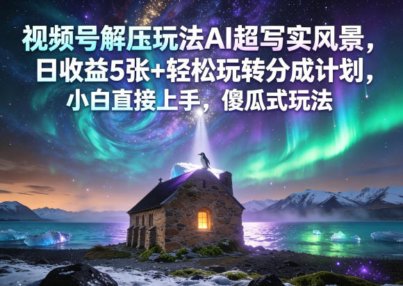 lolxzo4o4ns.jpg 视频号解压玩法AI超写实风景,日收益5张+轻松玩转分成计划,小白直接上手,傻瓜式玩法