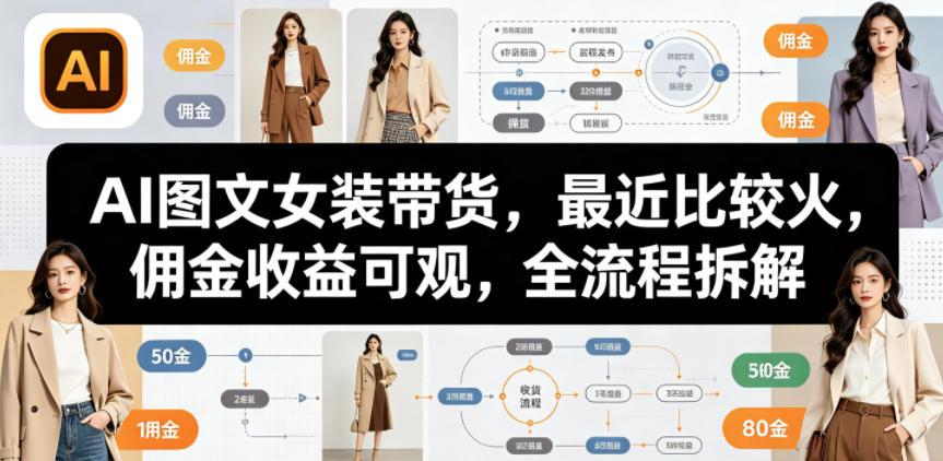 sdsjazdjuot.jpg AI图文女装带货,最近比较火,佣金收益可观,全流程拆解
