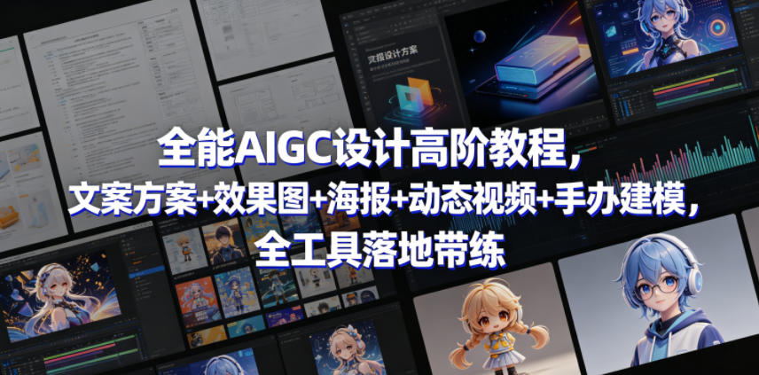 uxrb2rq15of.jpg 全能AIGC设计高阶教程,文案方案+效果图+海报+动态视频+手办建模,全工具落地带练