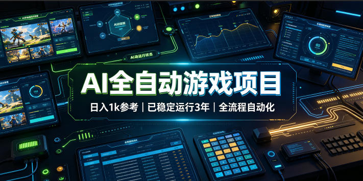 AI全自动游戏项目，日入1k，已稳定运行3年躺賺，全流程自动化！【揭秘】