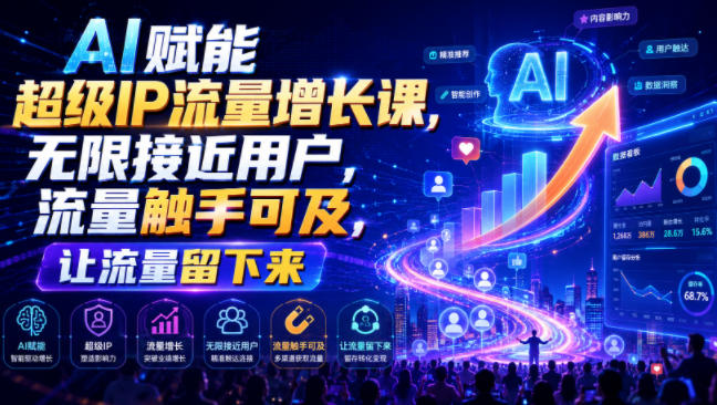 AI赋能超级IP流量增长课，无限接近用户，流量触手可及，让流量留下来
