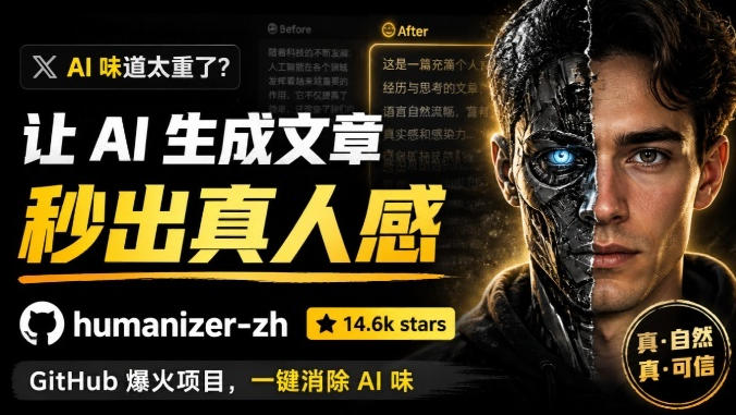 2lrmmhvtsm0.jpg 宝藏级 Skill 来了!一键去除生成文章的 AI 味道,简直不要太实用了,Github爆火项目, humanizer-zh